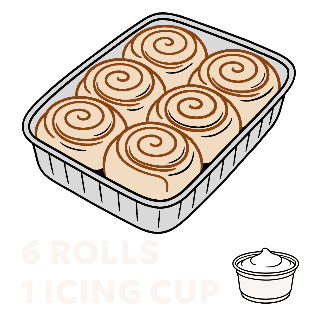 Sourdough Cinnamon Rolls (6 Rolls + 1 Icing)