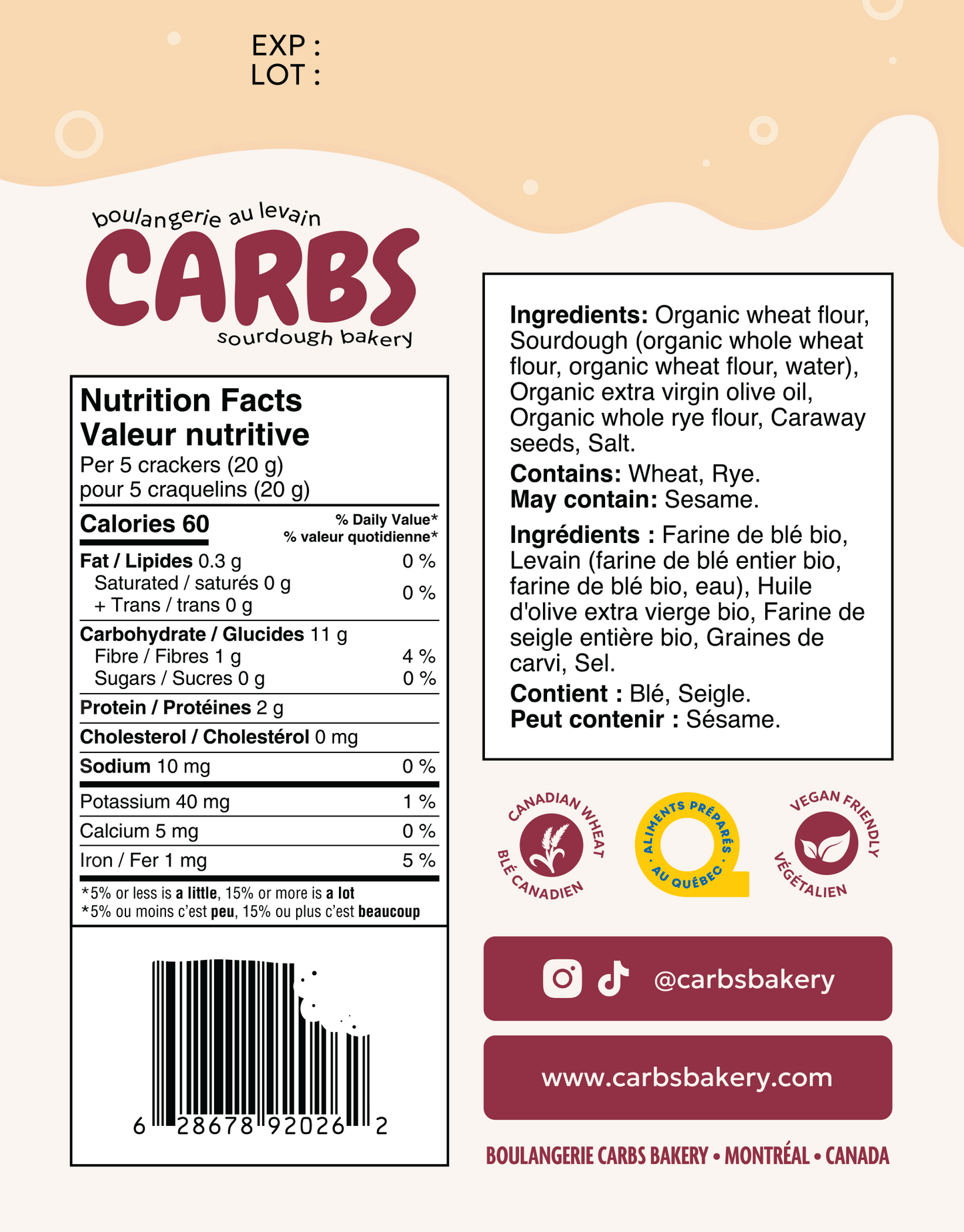 CASE OF SOURDOUGH CRACKERS (12 x 150g)