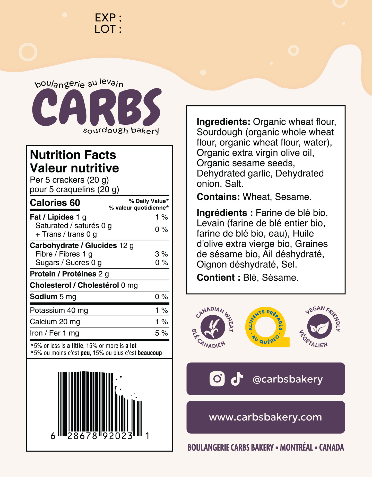 CASE OF SOURDOUGH CRACKERS (12 x 150g)