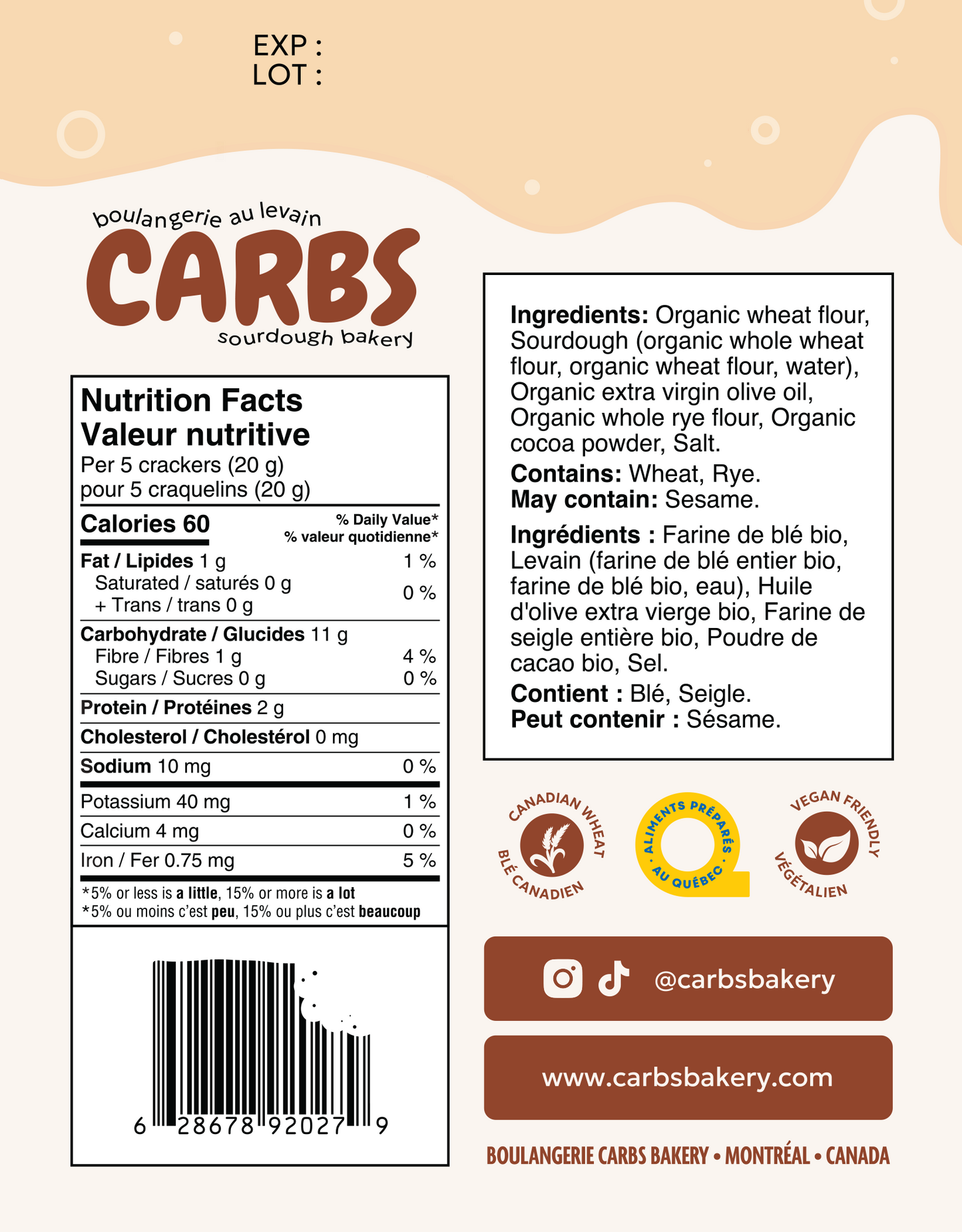 CASE OF SOURDOUGH CRACKERS (12 x 150g)